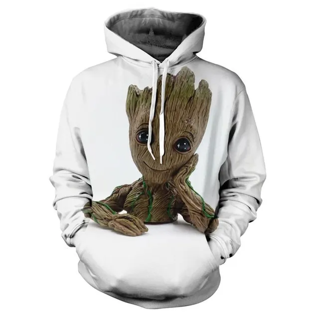 Unisex hoodie with Groot print and hood s w-1478