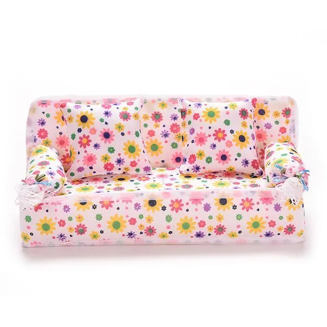 Sofa w kwiaty dla lalek