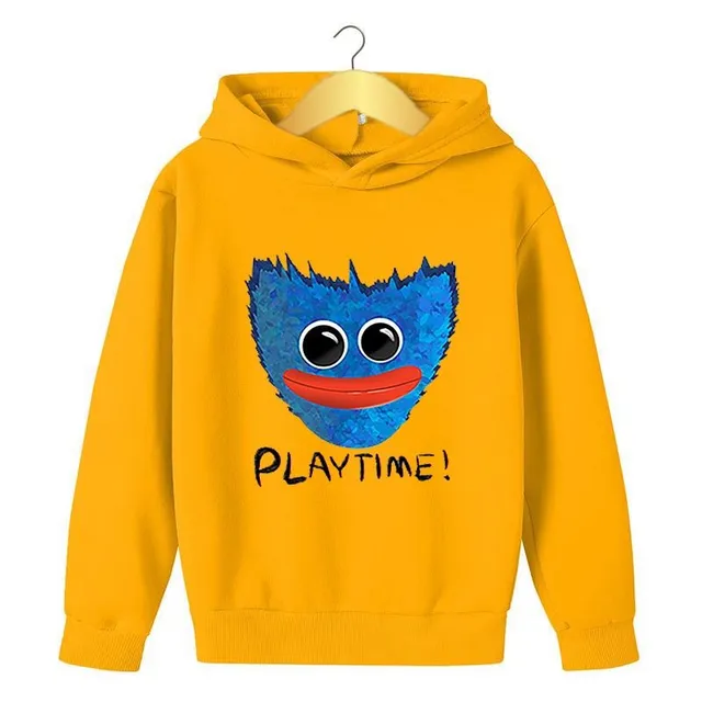 Gyermek divatos kapucnis pulóver kapucnival és Poppy Play Time Huggy Wuggy-val
