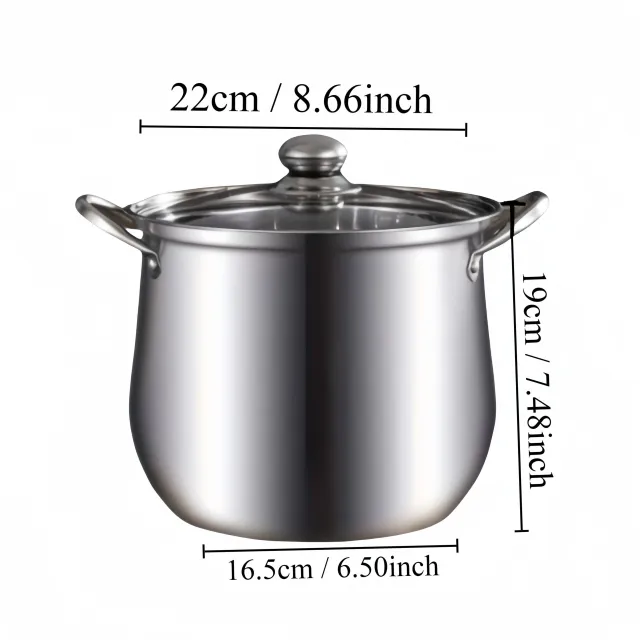 1 pc stainless steel pot, large soup pot with ear, durable kitchen utensils for home cooking, cooking and stewing