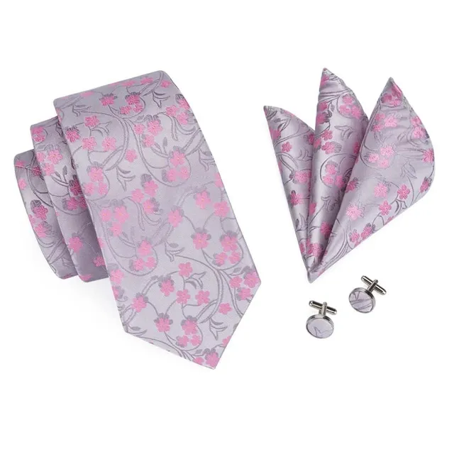 Men's luxury set with pattern | Tie, Handkerchief, Cufflinks