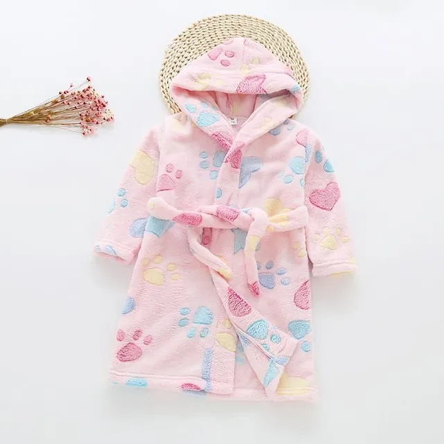 Baby soft cute bathrobe with print d7 2-roky