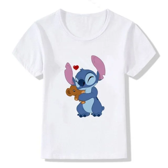 T-shirt per bambini con stampe di simpatici coniglietti