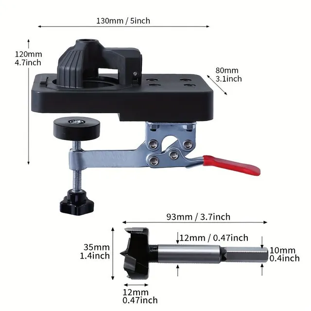 Raise the level of your joiner projects with this drilling template and saw for holes 35 mm!