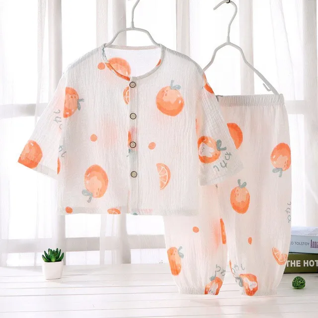 Children's classic cute pajamas with button top - more variants