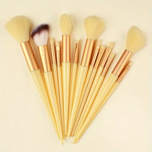 Set de 13 pensule de machiaj Soft Fluffy Professional Foundation Blush Powder Fard de ochi Kabuki Blending Makeup Brush Beauty Tools Cadou de ziua de naștere sau de Valentine's pentru iubită