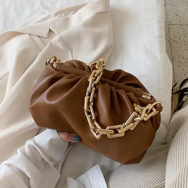 Handbag with gold chain