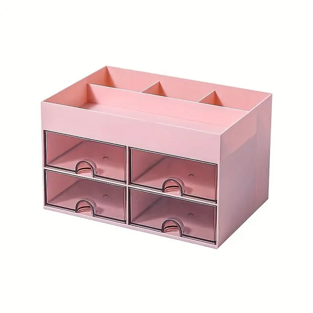 Organizer for cosmetics and office supplies with 4 drawers