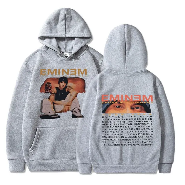 Trends sweatshirt with kangaroo and hood with print of known rapper EMINEM