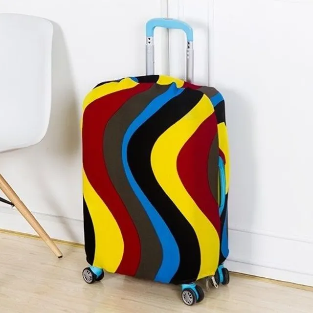 Husă modernă pentru bagaje cu design în culorile curcubeului