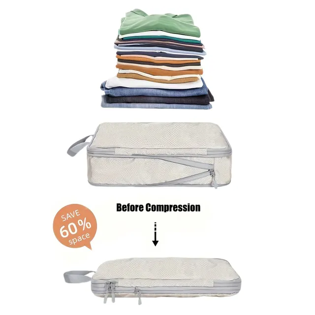 Travel organizers for clothing - compression & folding cubes into the trunk