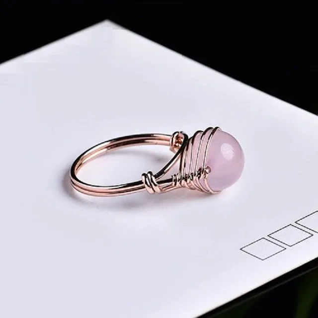 Prsten krystalem Bong prirodni