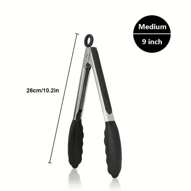 Practical kitchen pliers with refractory silicone tips - firm grip