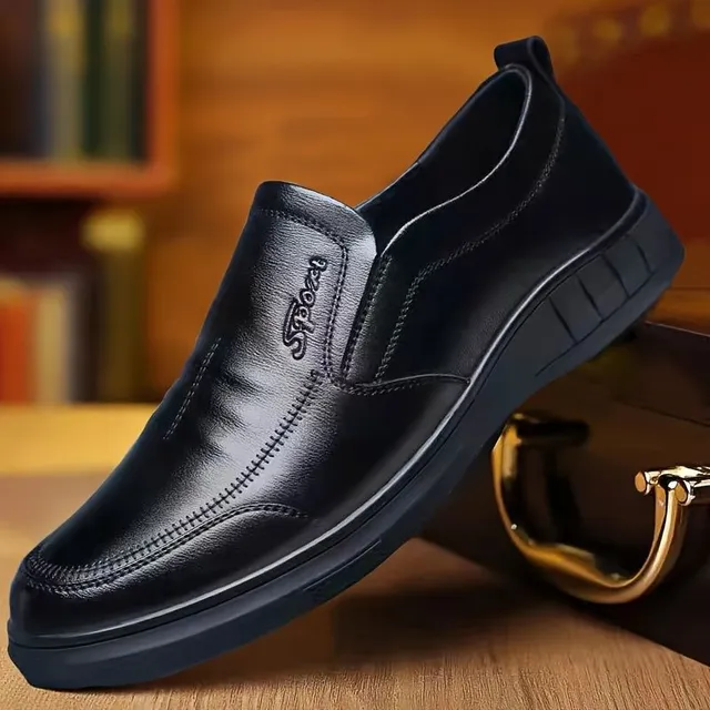 Male elegant slip-on shoes with anti-slip sole for formal occasions