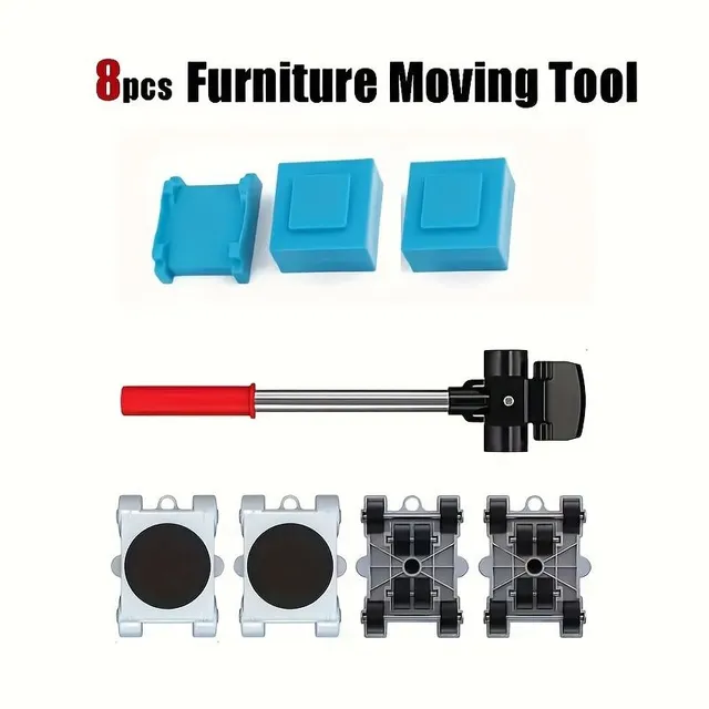 8pcs Furniture Dolly 4 Wheels Heavy Duty And Furniture Lifter, Furniture For Movement, Loading 2200 LB, Roller To Appliances For Heavy Courses, Washing machine, Refrigerator