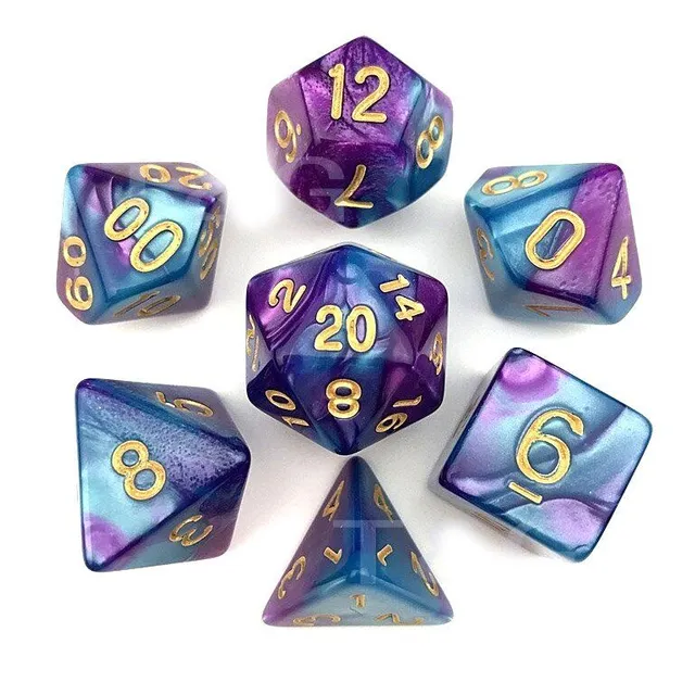 Set of multi-wall Dnd dice for RPG