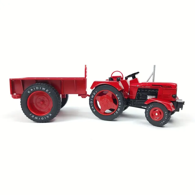 Tractor retro cu remorcă 1:18 - model metalic