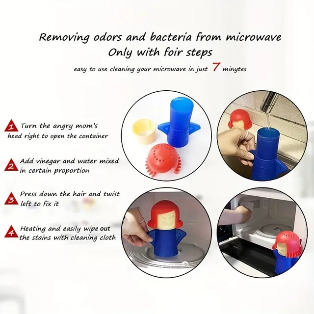 Clean your microwave effortlessly with Angry Kitchen Mama microwave cleaner, for restaurants/commercial spaces