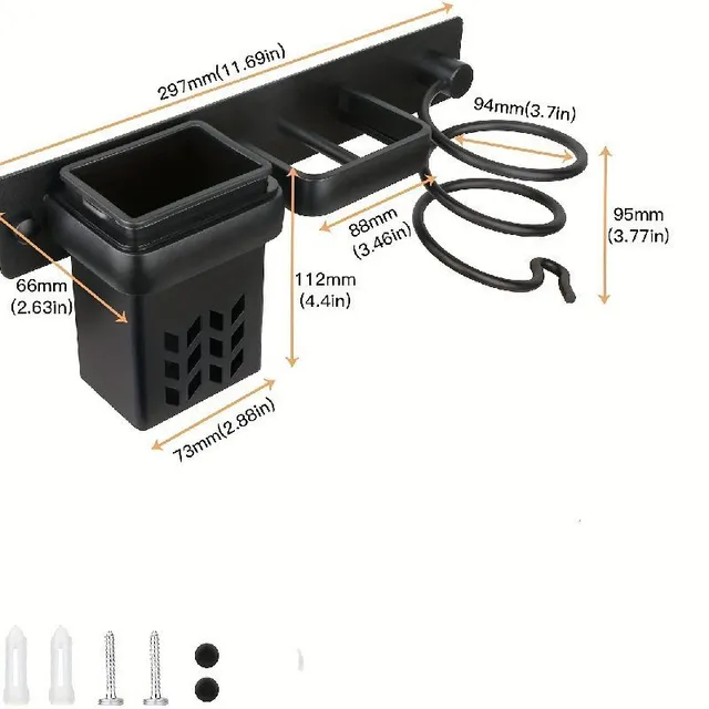 Suport multifuncțional pentru uscător de păr și placa de îndreptat părul - Măriți spațiul din baie