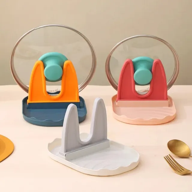 A neat and practical stand on spoons, cookers, lids and other cooking utensils