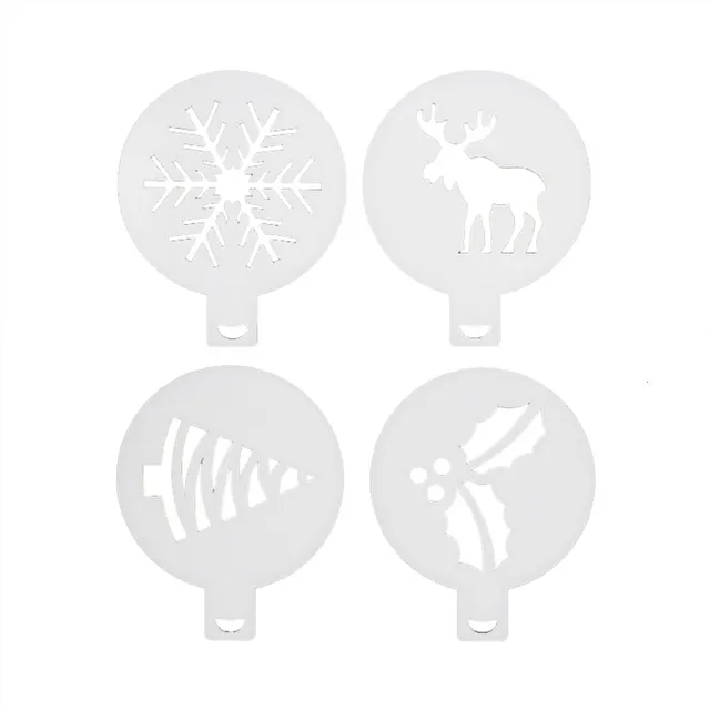 Christmas coffee decorating stencils 4 pcs