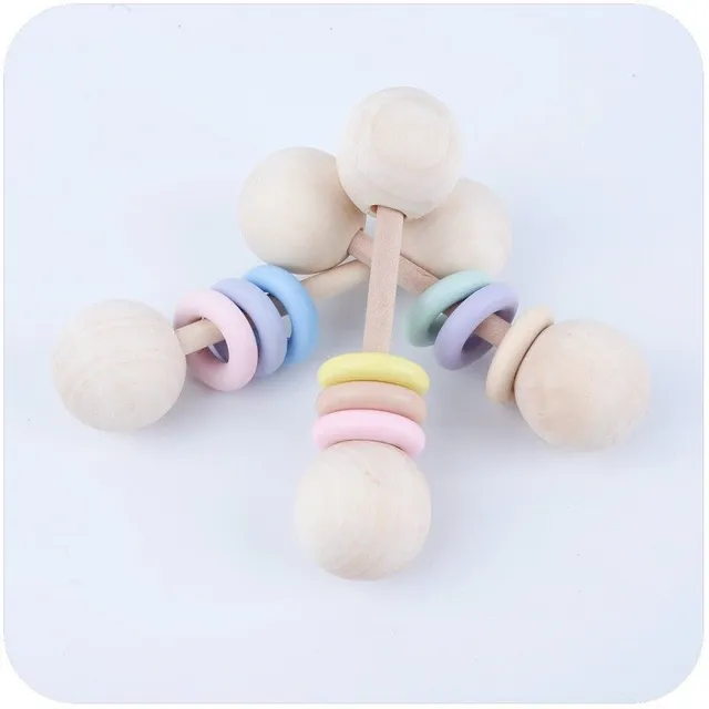 Wooden hanger with silicone rings J1910