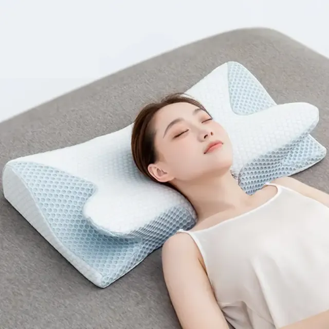 Coussin anatomique en mousse à mémoire de forme pour douleurs cervicales et épaules - pour toutes les positions de sommeil