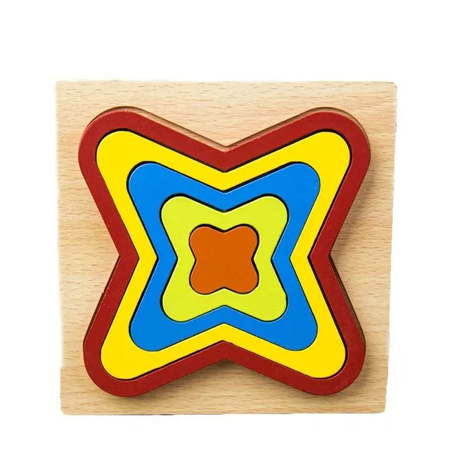 Wooden insert puzzle geometric shapes