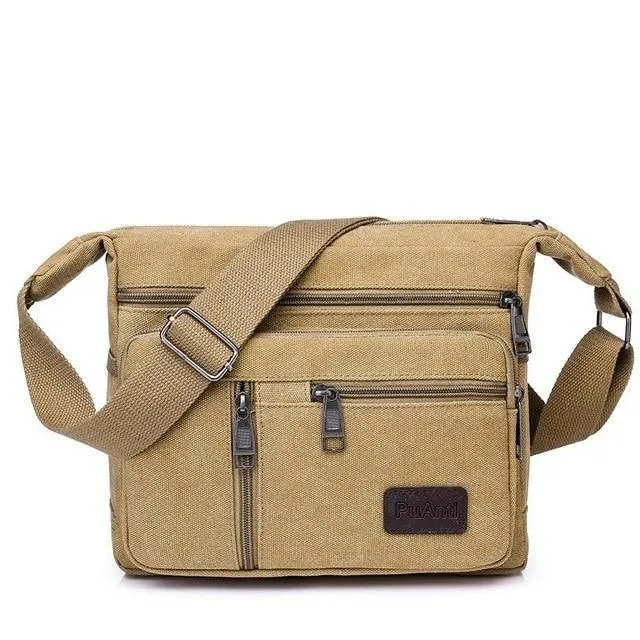 Men's canvas shoulder bag