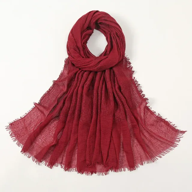 Women's autumn/winter cotton scarf, single colour and in size 90x180 cm