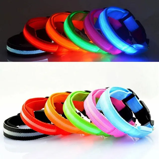 Lighting LED collar for small and medium dogs - for safe night walks