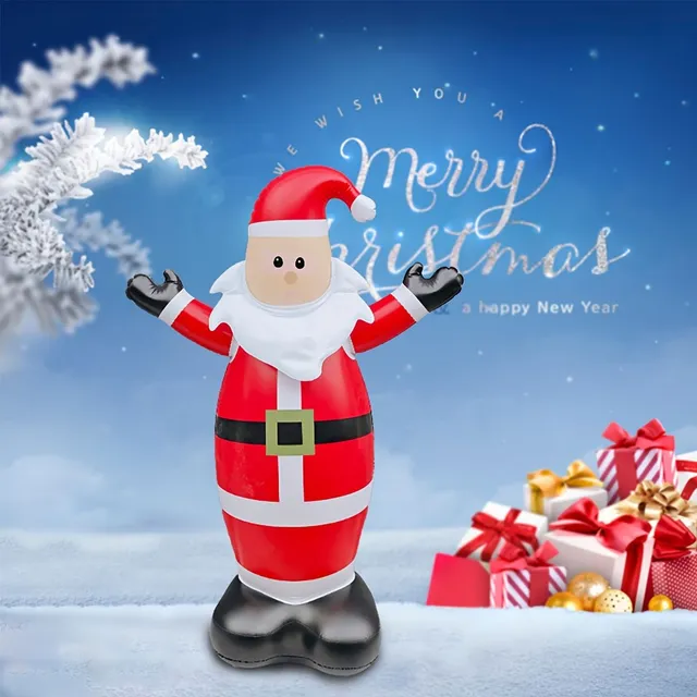 Christmas inflatable outdoor decoration - cute snowman and Santa Claus with light effect for festive atmosphere