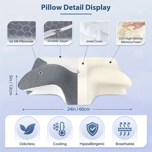 Orthopaedic pillow 2v1 for cervical spine with cooling coating