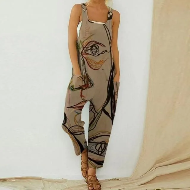 Ladies summer jumpsuit with pattern