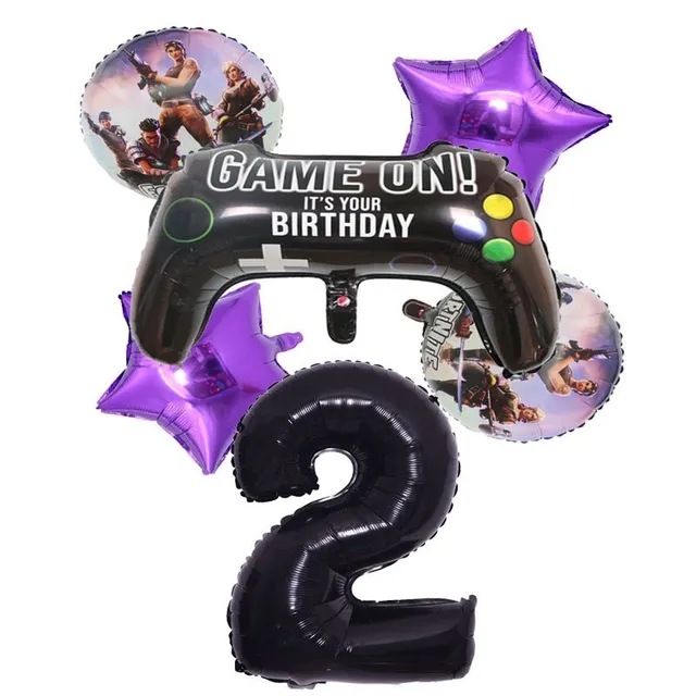 Stylish birthday decoration with the theme of the favorite games Fortnite - a set of balloons