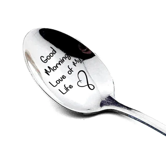 Stainless steel spoon with the inscription I Love You - suitable as an anniversary gift, Valentine's Day, birthday or wedding present