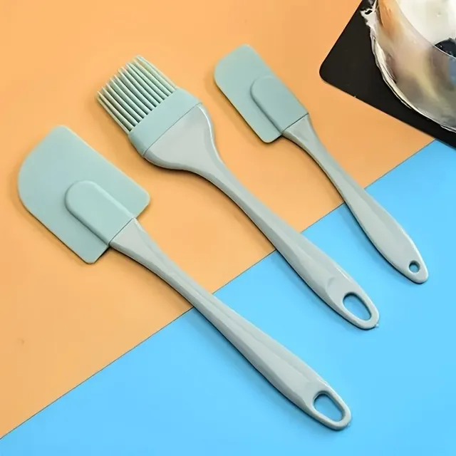 Set de 3 spatule din silicon și pensule pentru ulei - ideale pentru coacere și gătit