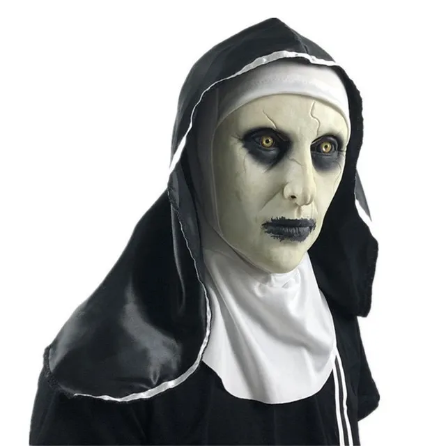 Przerażające maski na Halloween nun-mask