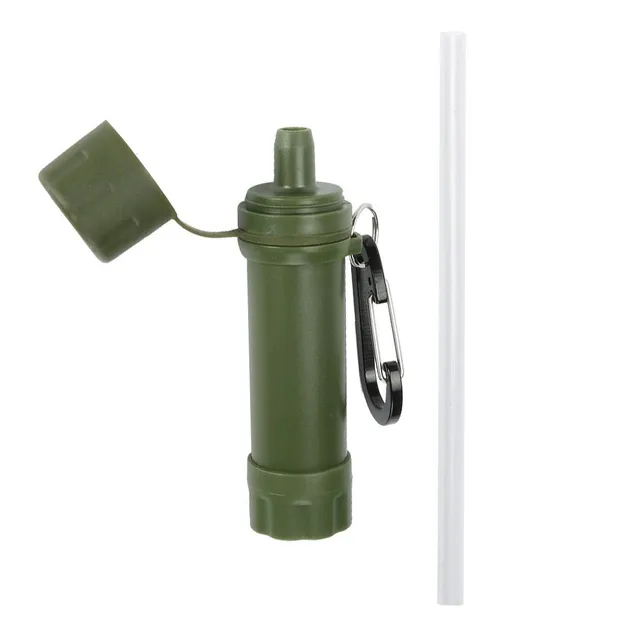 Outdoor Drinking Water Filtration Tools Hiking Survival Water Purifier w/ Straw for Emergency Camping Hiking Backpack Survival Tool