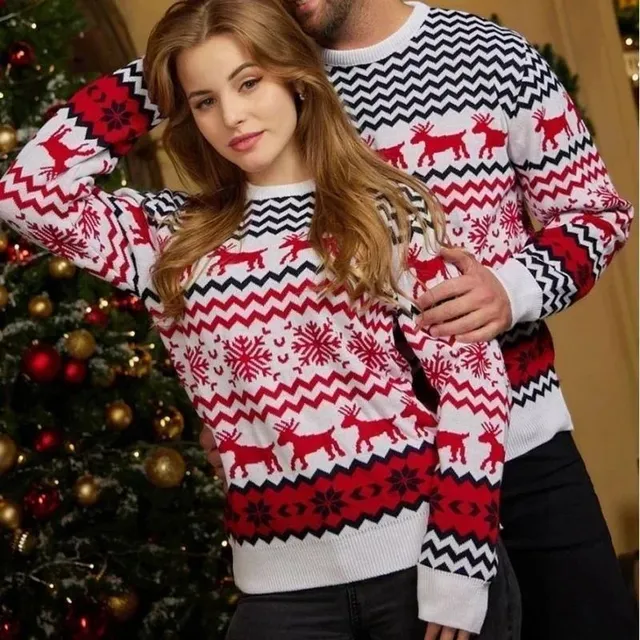 Christmas sweater for couples - loose and comfortable for women and men