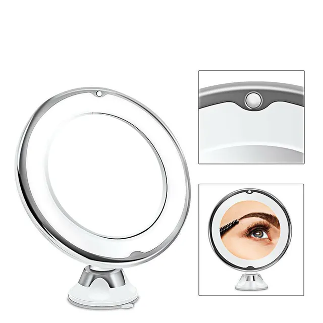 Elegant adjustable LED cosmetic mirror with strong suction cup