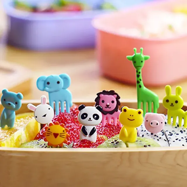 6/10pcs Cute Baby Forks with Cartoon Fruit