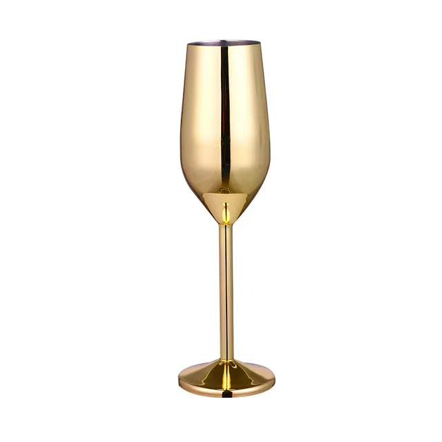 Luksusowe metalowe kieliszki do szampana