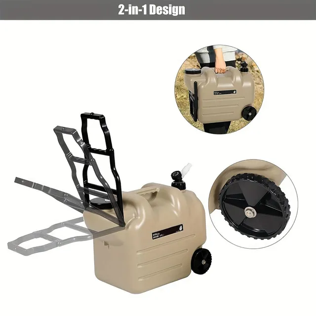 Water tank with wheels and suspension handle - 28L