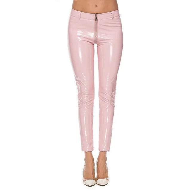 Women's sexy latex pants with zipper