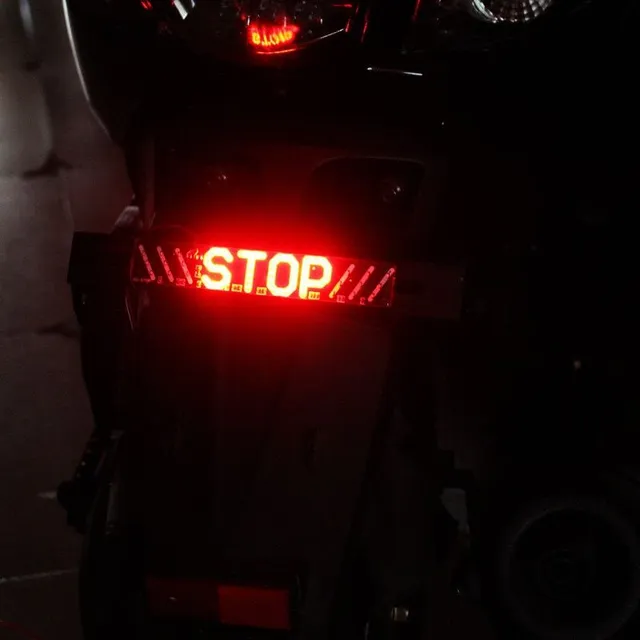 Self-adhesive LED rear brake light with turn signals for motorcycle