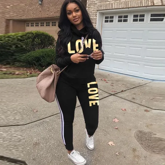 Women's tracksuit Love Černá S