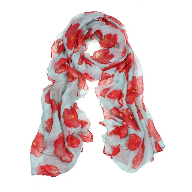 Fashion scarf with flower pattern