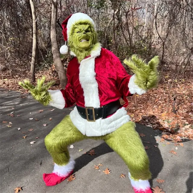 Costume de cosplay unisexe tendance au motif du Grinch