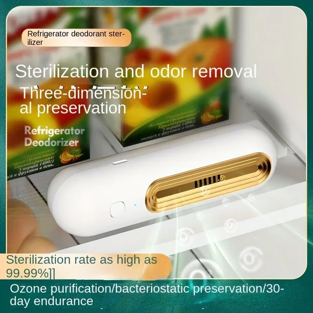 1 buc Odorizant pentru frigider, încărcare USB, model portabil, sterilizare, deodorant, dezinfectare, eliminare a mirosurilor, purificator de aer